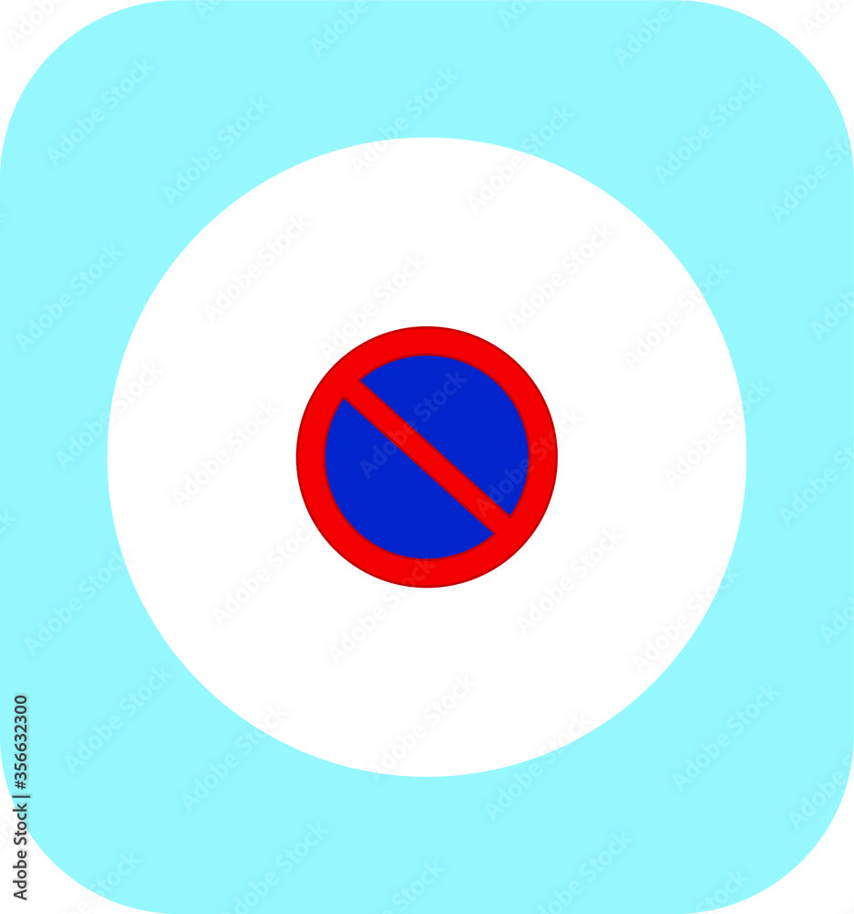 Prohibited parking traffic signs icons. illustration for web and mobile design.