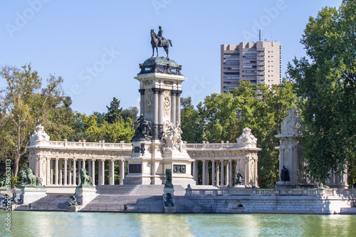 Monument to Alfonso XII in park, Madrid, Spain