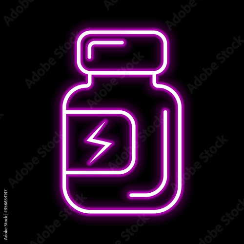 Protein icon. Glowing sign logo vector
