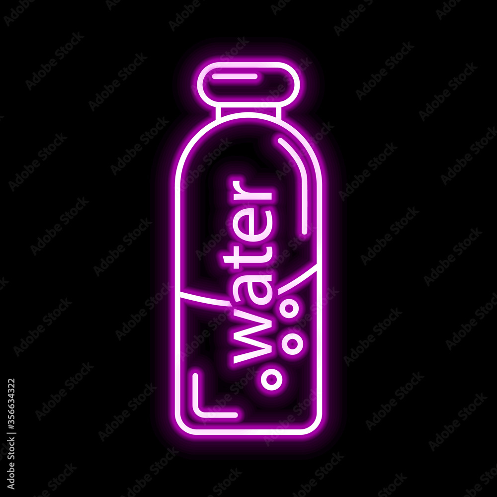 Water bottle icon. Glowing sign logo vector Water bottle icon. Glowing sign logo vector