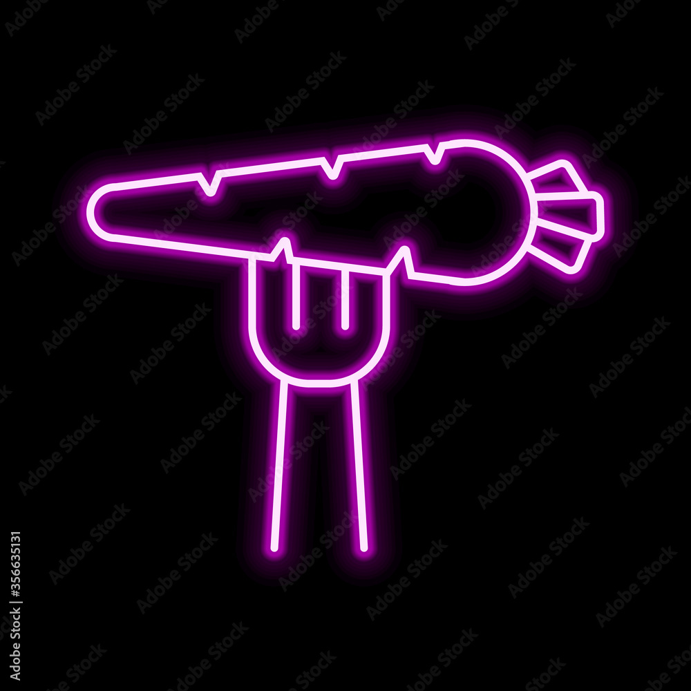 Carrots with a fork icon. Glowing sign logo vector Carrots with a fork icon. Glowing sign logo vector