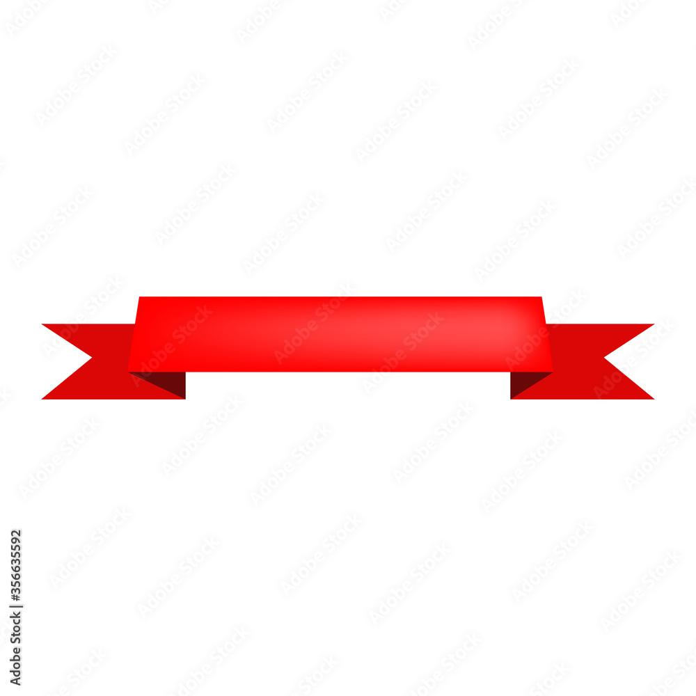 Red blank ribbon on white background. Title, template, flag. Advertising concept. illustration can be used for banners, leaflets, posters Red blank ribbon on white background. Title, template, flag. Advertising concept. illustration can be used for banners, leaflets, posters