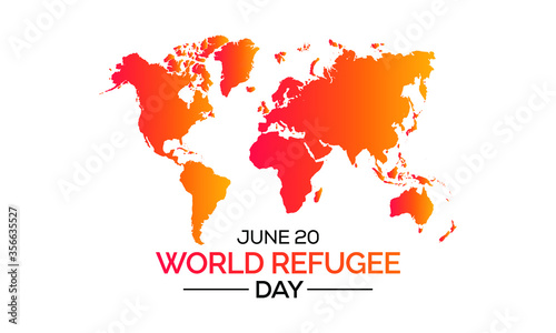 Vector illustration on the theme of World Refugee Day, international observance observed on June 20 each year, is dedicated to raising awareness of the situation of refugees throughout the world.