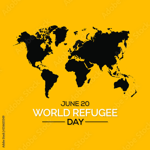 Vector illustration on the theme of World Refugee Day, international observance observed on June 20 each year, is dedicated to raising awareness of the situation of refugees throughout the world.