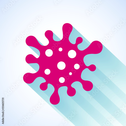 Coronavirus Bacteria Cell Icon, COVID-19. Coronavirus Bacteria. No Infection and Stop Coronavirus Concepts. Dangerous Coronavirus Cell in China, Wuhan. Isolated Vector Icon. Shadow icon.