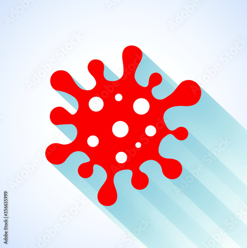 Coronavirus Bacteria Cell Icon, COVID-19. Coronavirus Bacteria. No Infection and Stop Coronavirus Concepts. Dangerous Coronavirus Cell in China, Wuhan. Isolated Vector Icon. Shadow icon.