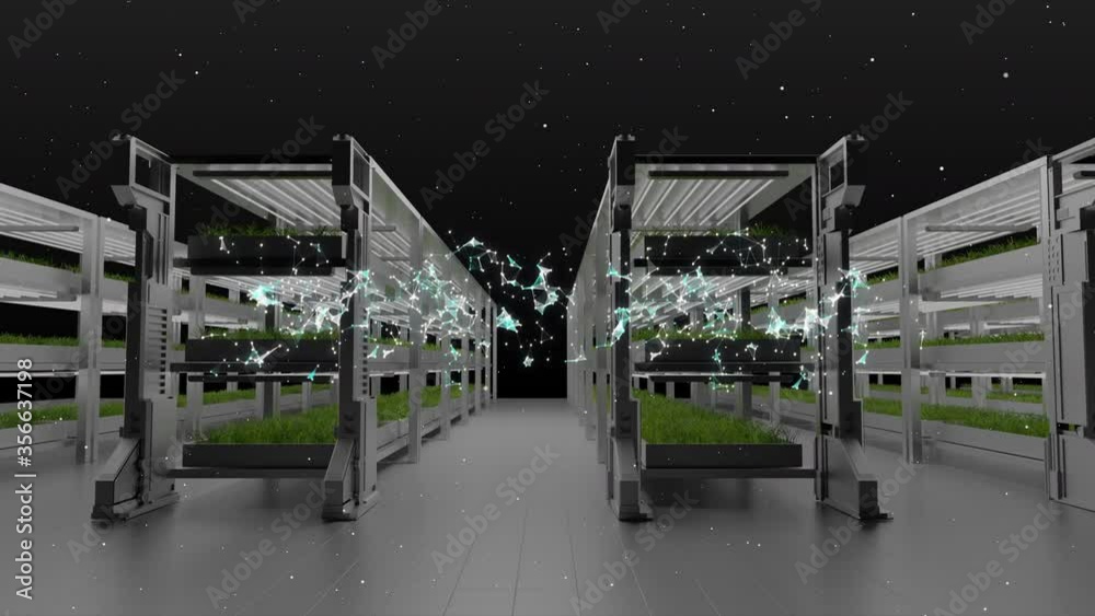 Moving camera view. Artificial Intelligence controlled automatic plant ...