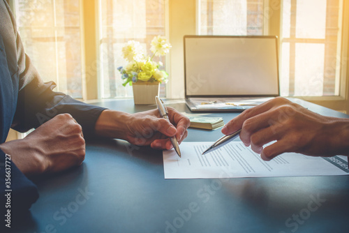 Signing a business contract, businessman agree to make deal signing business contract concept, agreement was signed  business.