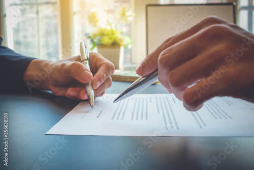 Signing a business contract, businessman agree to make deal signing business contract concept, agreement was signed  business.