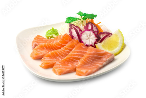 Salmon sashimi Japanese food style appetizer goodtasty