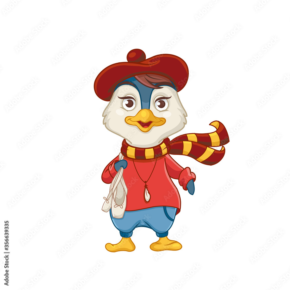 Penguin character with pointe shoes Penguin character with pointe shoes