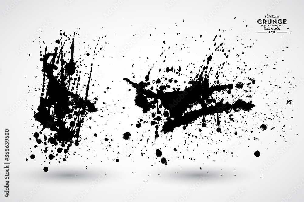 Set of black splash on white background. Grunge ink blots and drops. High quality manually traced vector illustration Set of black splash on white background. Grunge ink blots and drops. High quality manually traced vector illustration
