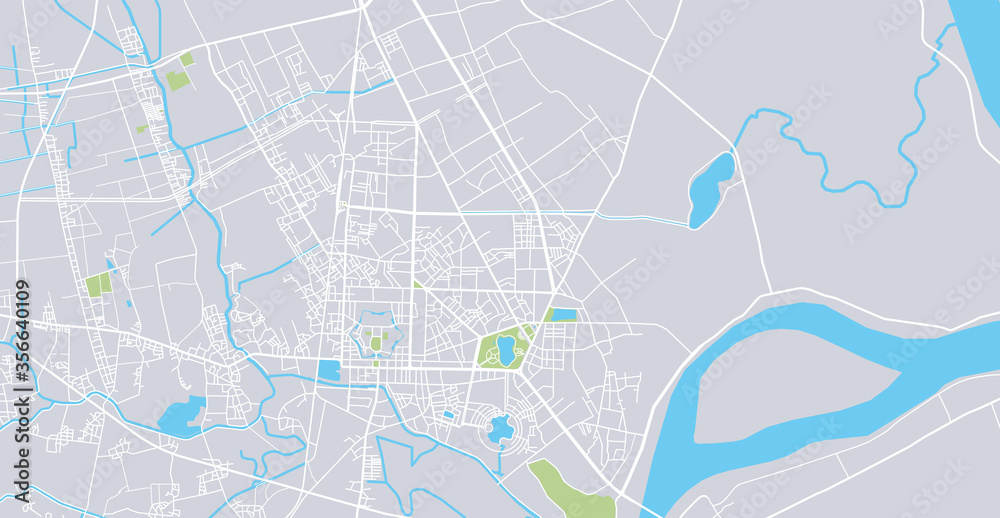 Urban vector city map of Vinh, Vietnam