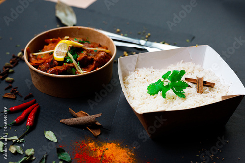 Photography Indian food and spicy spices, stylish photos for the menu