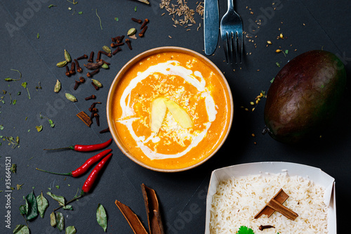 Canvas Print Indian food and spicy spices, stylish photos for the menu