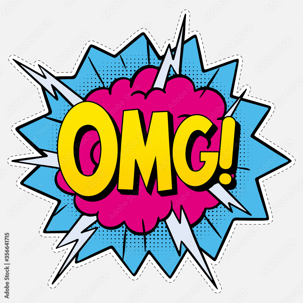 Omg sound blast. Comic halftone pop art Omg sound blast. Comic halftone pop art