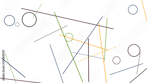 Geometric Memphis Background. Simple Pattern for Postcard, Print, Banner or Poster. Modern Abstract Background with Rings and Lines. Vector Texture in Trendy Minimalistic Style
