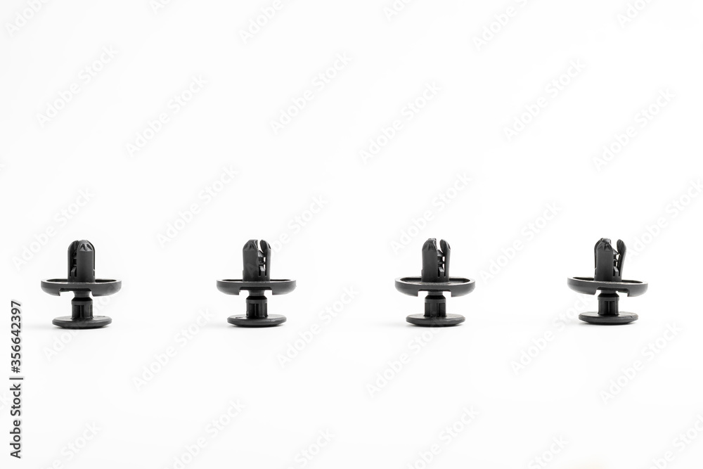 Plastic fastener rivet isolated on white background Plastic fastener rivet isolated on white background