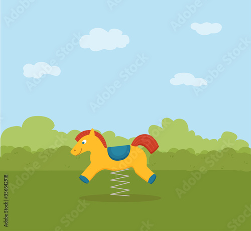 Kid s playground colorful cartoon vector illustration.