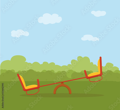 Kid s playground colorful cartoon vector illustration.