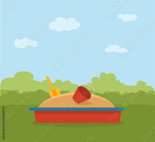 Kid s playground colorful cartoon vector illustration.