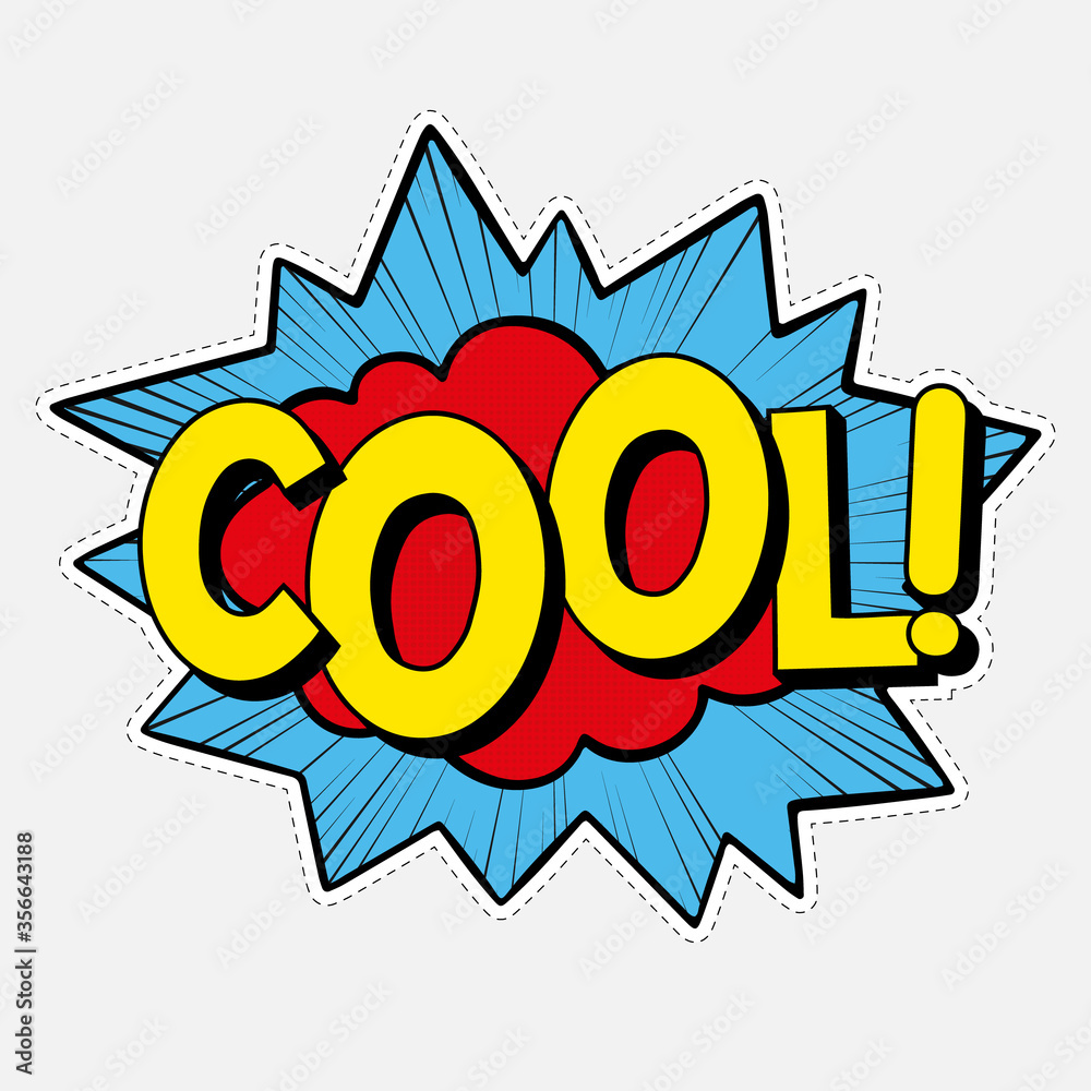 Comic style phrase with speech bubble.