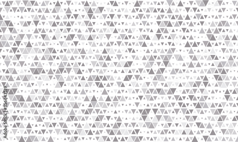Mirror silver triangle tiles. Abstract mosaic geometry pattern. Triangle minimal mirror background for modern cover, ad baner, web. Vector silver mosaic background.