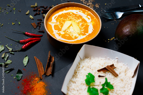 Photography Indian food and spicy spices, stylish photos for the menu