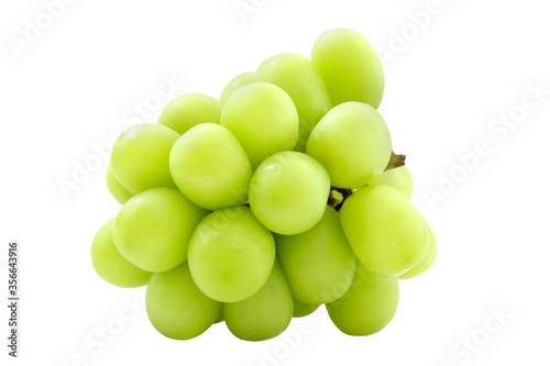 Beautiful bunch of green Muscat grape isolated on white background