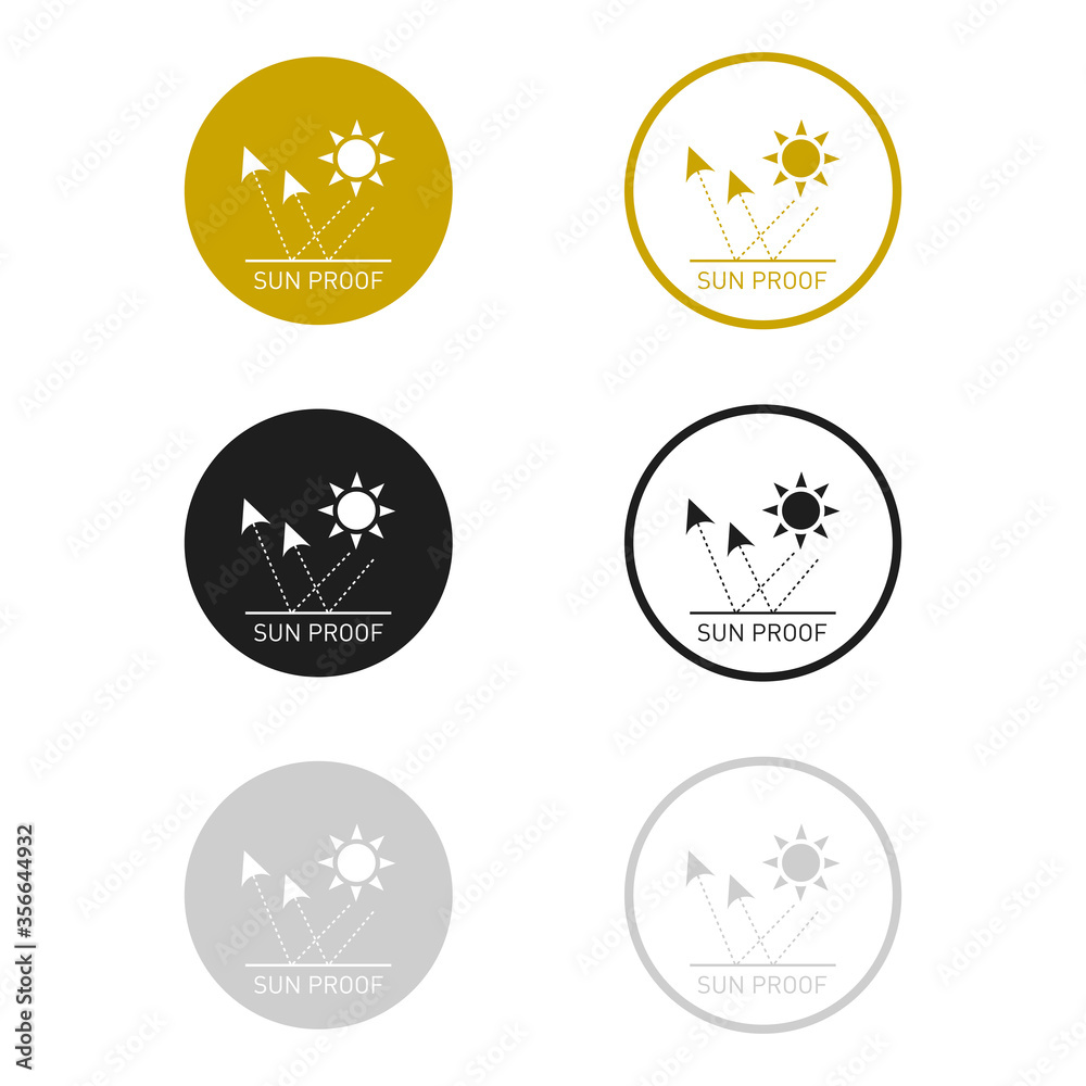 sun proof signs in circle icon set. Weather icon set sun proof signs in circle icon set. Weather icon set