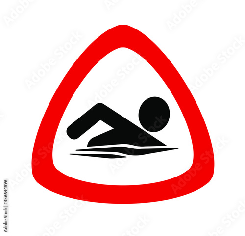 swimming sign on white background