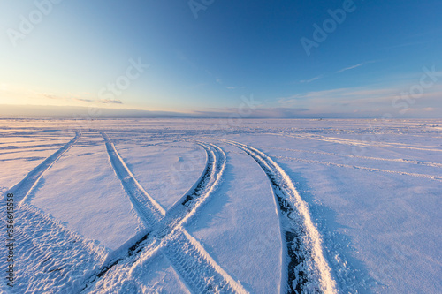 The popular sights of Lake Baikal in Russia, the stunning winter landscape.