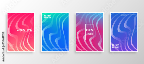 Set of four Minimal covers design. Colorful halftone gradients.modern background template design for web. Cool gradients. Future geometric patterns. Eps10 vector.
