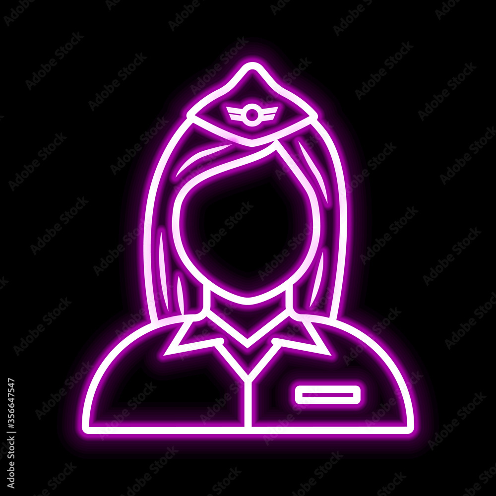Hostess icon. Glowing sign logo vector Hostess icon. Glowing sign logo vector