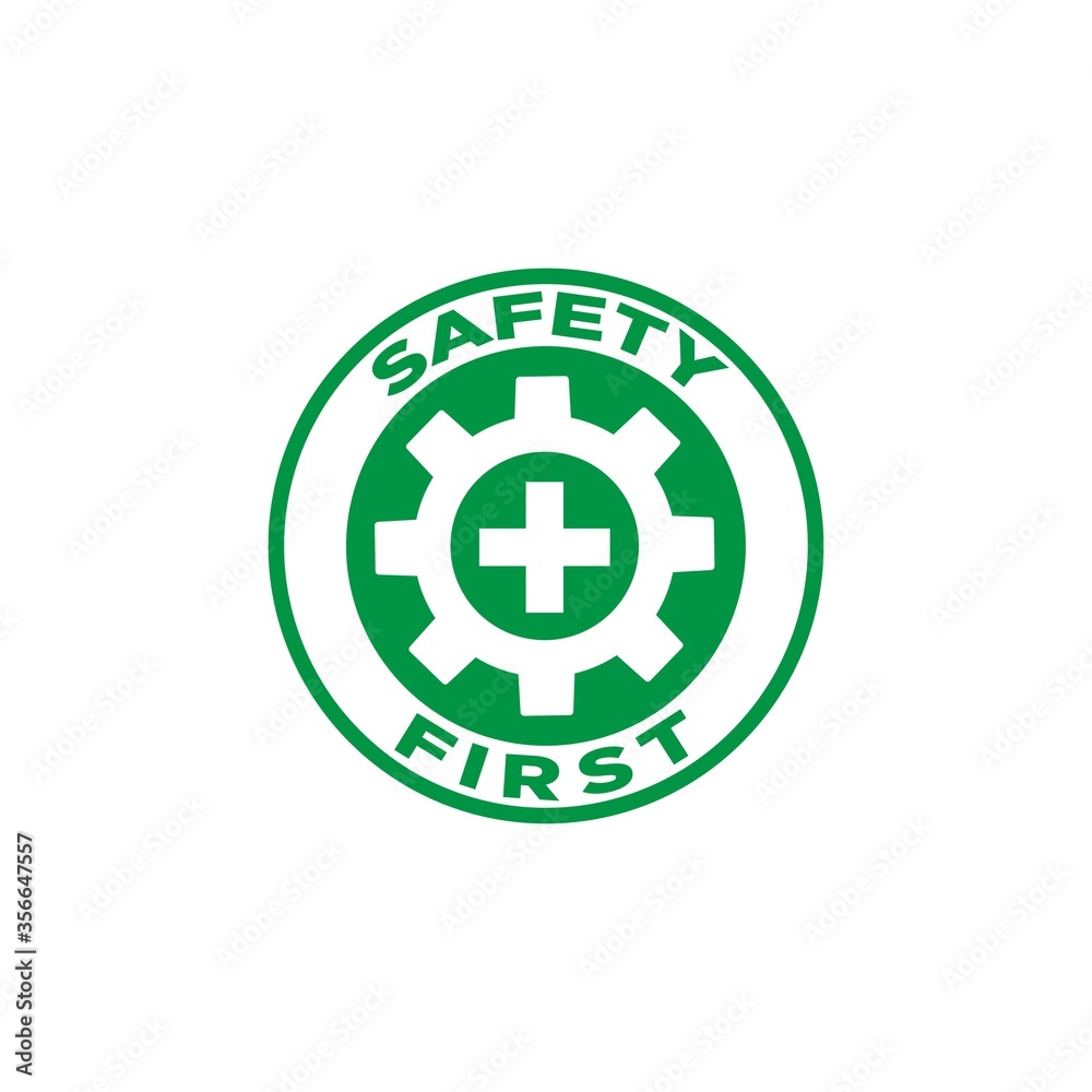 safety first sign symbol logo, vector illustration. Stock Vector Adobe Stock