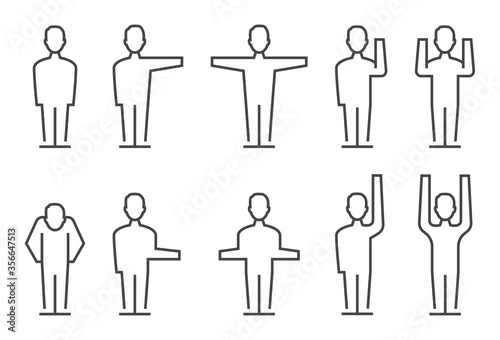 Verschiedene Gesten von Menschen Icons