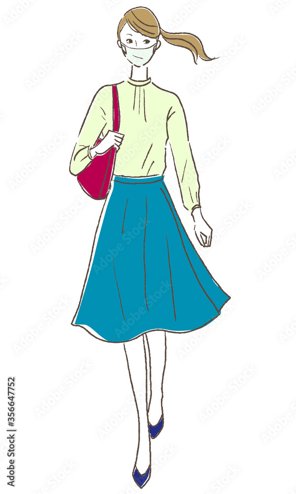 Office worker woman walking illustration vector Office worker woman walking illustration vector