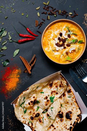 Photography Indian food and spicy spices, stylish photos for the menu