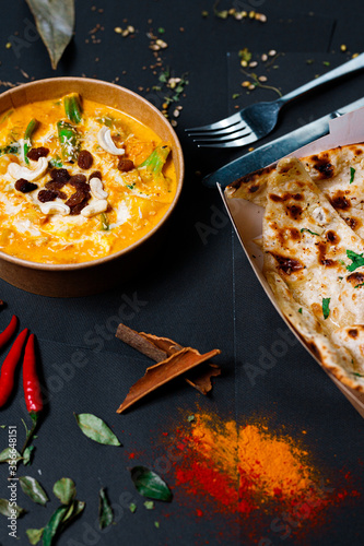 Photography Indian food and spicy spices, stylish photos for the menu