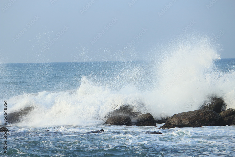 Angry Sea waves at KanyaKumari Ocean