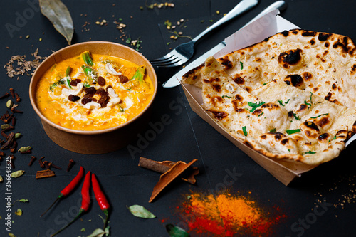 Canvas Print Indian food and spicy spices, stylish photos for the menu