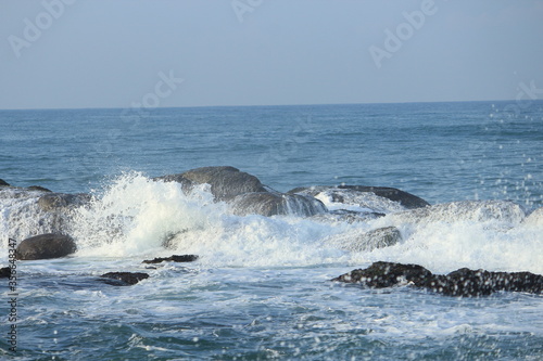 Beautiful Water bed sheet over the Rocks at indian ocean of kanyakumari