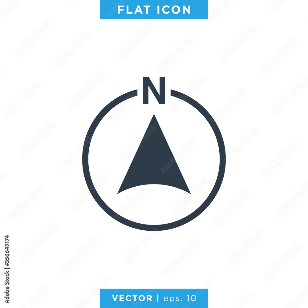 Arrow Compass Icon Vector Logo Template. North Direction. Arrow Compass Icon Vector Logo Template. North Direction.