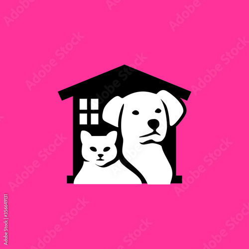 Dog and Cat Pet Shop Vector Logo Template. This logo could be use 
as logo of pet shop, pet clinic, or others