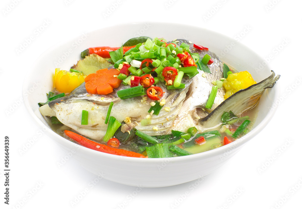 Thai Spicy Salmon Soup Hot chili Thai spicy food