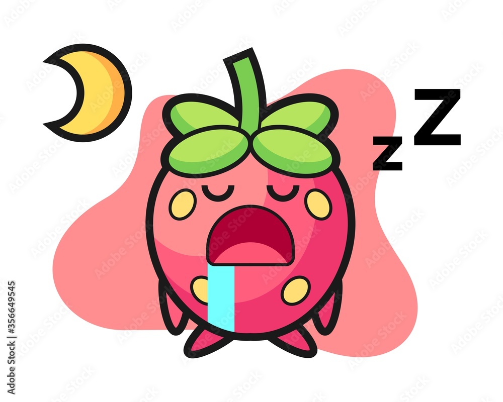 Strawberry cartoon sleeping