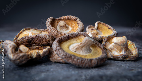 Dried shiitake mushrooms.