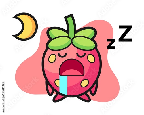Strawberry cartoon sleeping