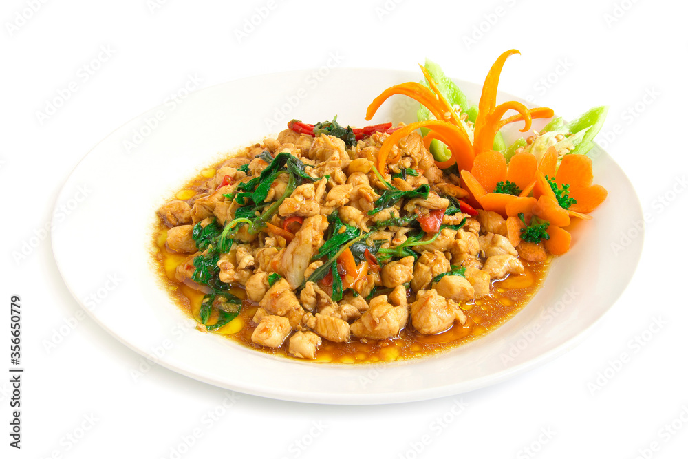 Thai food Stir-fried Chicken spicy and Thai basil Thai food Stir-fried Chicken spicy and Thai basil