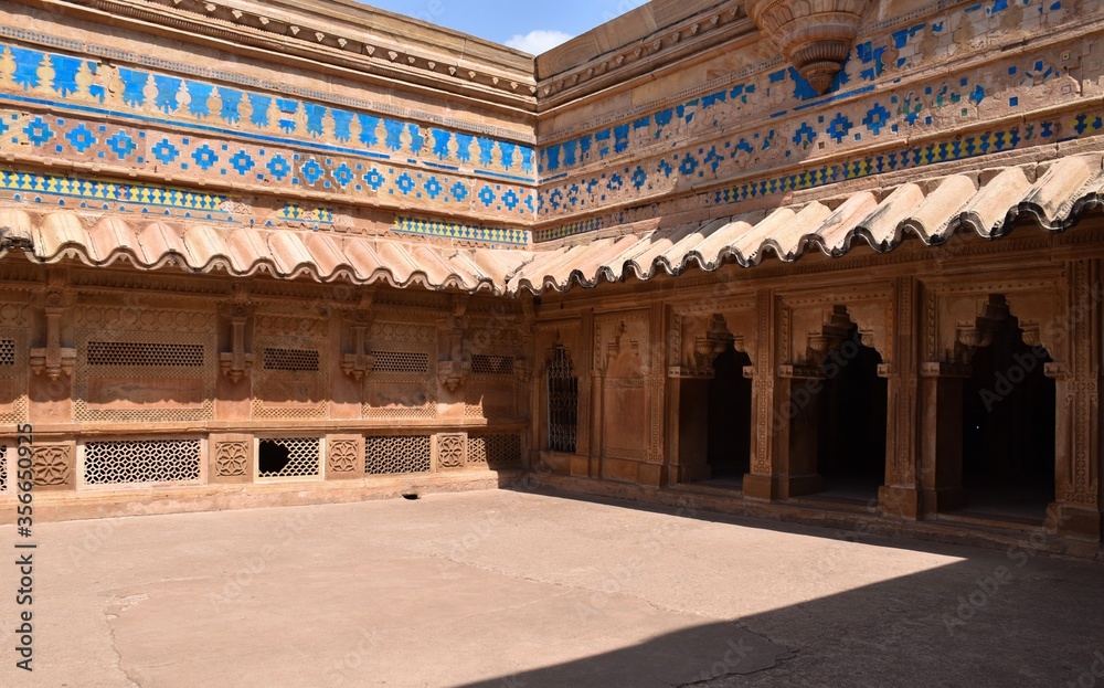 Interior of Man Singh Palace in Gwalior Fort